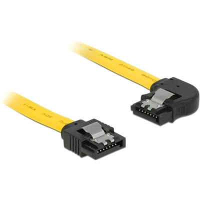 Afbeelding van SATA datakabel recht / haaks naar rechts plat SATA600 6 Gbit/s geel 0,50 meter