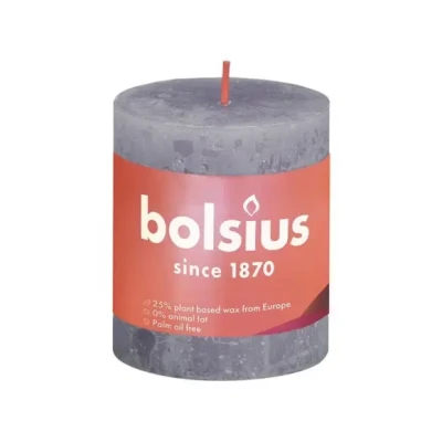 Afbeelding van Bolsius kaars rustiek Frosted Lavender 80/68 mm