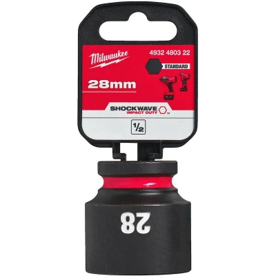 Afbeelding van MILWAUKEE 4932480322 SHOCKWAVE IMPACT DUTY 1/2&quot; slagvaste korte dop standaard 28 mm