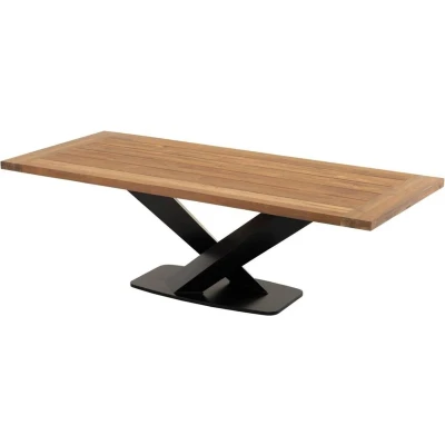 Afbeelding van Tafel Taranto recycled teak met zwart stalen poot 240x100cm