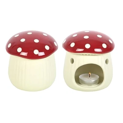 Afbeelding van Schattige paddenstoelvormige wasbrander Geurolieverwarmer Aromatherapie windlicht Aantrekkelijke woondecoratie Kalmerende paddenstoelolie diffuser