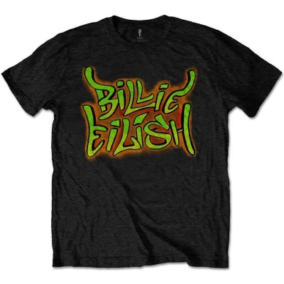 Afbeelding van Billie Eilish Graffiti Heren T shirt L Zwart