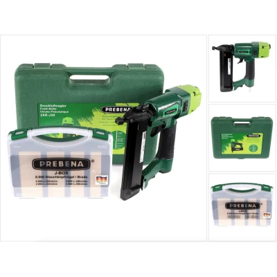 Afbeelding van Prebena 2XR J50 pneumatisch spijkerapparaat in transportkoffer + J BOX 8.000 brads / bradkopspijkers