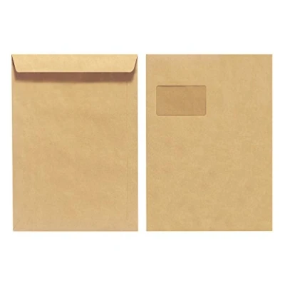 Afbeelding van Herlitz 10 x C4 verzendenveloppen 90 g met venster van gerecycled papier, engel blauw