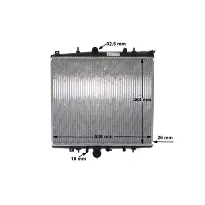 Afbeelding van MAHLE ORIGINAL CR 852 000S Radiateur 464 538 26 Koelribben gesoldeerd PEUGEOT: 807