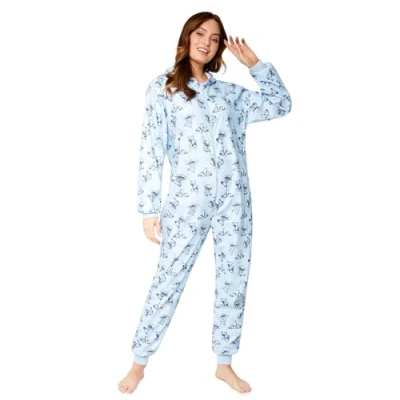 Afbeelding van Disney Pyjama voor kinderen, Stitch, Minnie, romper, overpyjama, meisjes, fleece, maten jongeren, 2 14 jaar, Blauwe Stitch