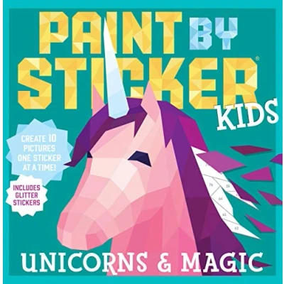 Afbeelding van Paint by Sticker Kids Unicorns and Magic Create 10 Pictures One at a Time Includes Glitter Stickers