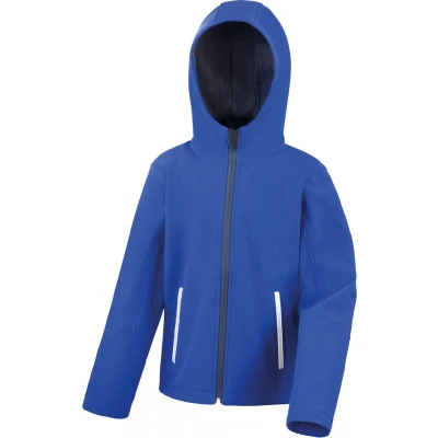 Afbeelding van Result Kids Tx Performance Hooded Softshell Jacket R224JY Royal Blue / Navy