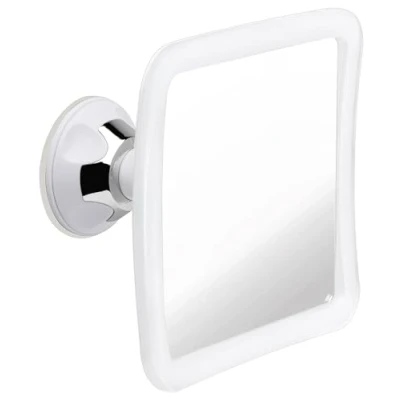 Afbeelding van Anti condens douchespiegel met zuignap om te scheren, onbreekbare badkamerspiegel voor mannen en vrouwen, mistloze 16 cm x (wit)