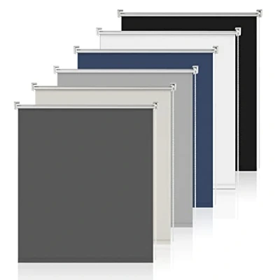 Afbeelding van Sanfree Verduisteringsrolgordijn, ondoorzichtig, thermisch, rolgordijn met zijkoord, zonder boren, inkijkbescherming, zonwering, hittebescherming, zilveren coating, donkergrijs, 110 x 160 cm (b h)