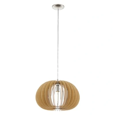 Afbeelding van EGLO Cossano Hanglamp 1 Lichts Ø450mm. Nikkel Mat Ahorn