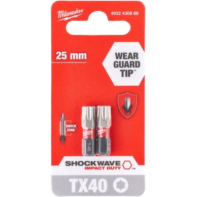 Afbeelding van Milwaukee Shockwave schroefbit lang 25mm Torx T40 (2st)