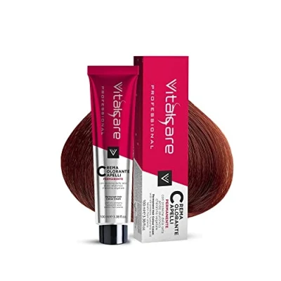 Afbeelding van Vitalcare Professional Professionele permanente haarkleurcrème, haarkleuring, met zijdeproteïnen, koperblond (nr. 7/4), 100 ml
