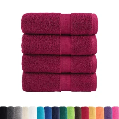 Afbeelding van vidaXL Gastendoekjes SOLUND 4 st 600 g/m² 30x50 cm bordeauxrood
