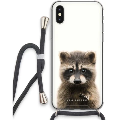 Afbeelding van Case Company® iPhone XS hoesje met Koord Rocco Telefoonhoesje Zwart Extra Bescherming aan alle Kanten en Over de Schermrand