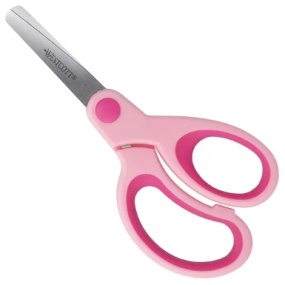 Afbeelding van Schaar Westcott Kids 13cm soft grip ronde punt roze