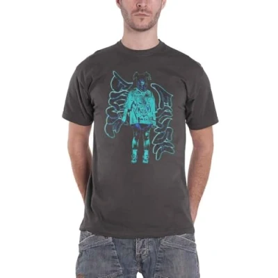 Afbeelding van Billie Eilish Neon Graffiti Logo Heren T shirt XL Grijs