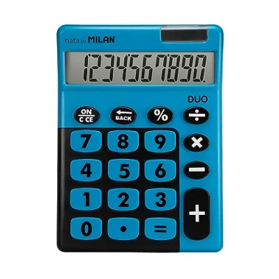 Afbeelding van MILAN® 10 cijferige Duo bureaurekenmachine, blauw