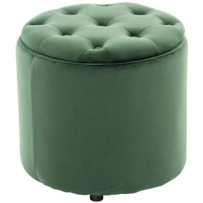 Image de Pouf repose pieds Pantin en velours avec espace de rangement , Vert