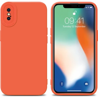 Afbeelding van Cadorabo Hoesje geschikt voor Apple iPhone XS MAX in Fluid ORANJE Beschermhoes gemaakt van flexibel TPU silicone Cover Case