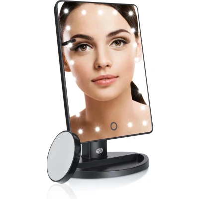 Afbeelding van Rio MMSP Make Up spiegel met dimbare LED verlichting 1/10x Vergroting 360 Verstelbaar incl mini