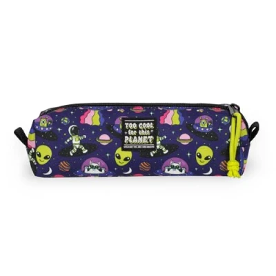 Afbeelding van Legami Étui My Pencil Case, Thème Space, Fermeture à glissière, en plastique recyclé, résistant, spacieux, pratique, pour l&#039;école, bureau, 22 x 6 cm, Noir, Contemporain