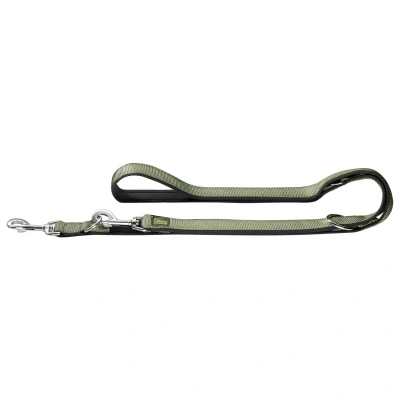 Afbeelding van Hunter Trainingslijn Neopreen Nylon Olijfgroen&amp;Zwart Hondenriem 200x1.5 cm