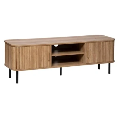 Afbeelding van Atmosphera Interieurontwerper tv kast Colva 2 schuifdeuren verstelbaar rek opslag 4 vakken voor woonkamer, slaapkamer H 46 x B 140 cm