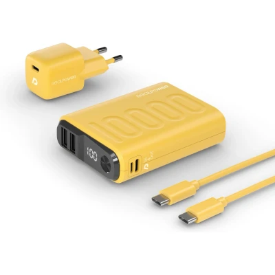 Afbeelding van RealPower PB 10000 Power Pack Powerbank mAh Li ion USB, USB C Geel