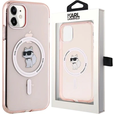 Afbeelding van Karl Lagerfeld IML Choupette MagSafe hoesje voor iPhone 11 / Xr roze