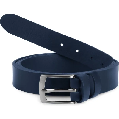 Afbeelding van Ladeheid Herenriem Riem Broekriem Verstelbaar Leer LA EL XXL Marineblauw 1 (3 cm) 150 cm