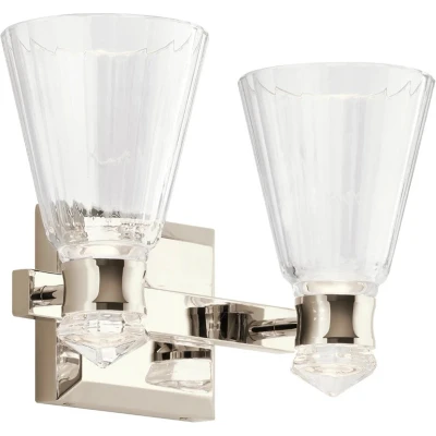 Afbeelding van Kichler LED Wandlamp Kayva 12W 3000K 1250Lm 830 IP44 Polished Nickel
