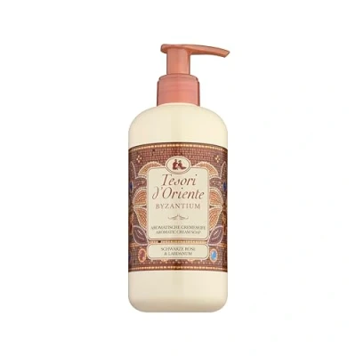 Afbeelding van TESORI D&#039;ORIENTE BYZANTIUM aromatische crèmezeep 300 ml met zwarte roos en labdanum