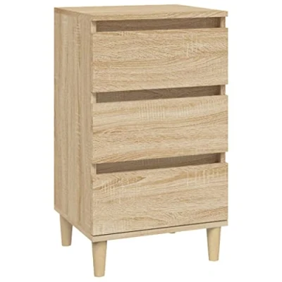 Afbeelding van Nachtkastje 40x35x70 cm bewerkt hout sonoma eikenkleurig