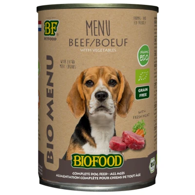 Afbeelding van Bf Organic Menu 400 g Hondenvoer Rund Blik
