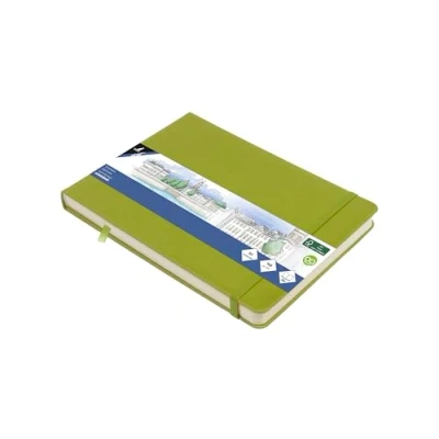 Afbeelding van Kangaro schetsboek A5 landscape lime green hardcover kaft met elastiek en lint K 861239