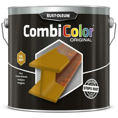 Afbeelding van Rust oleum Combicolor Hoogglans Okerbruin 8001 2,5 Liter