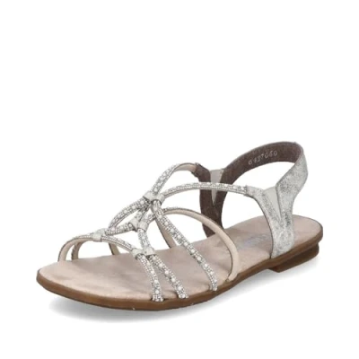 Afbeelding van Rieker Sandalen, Dames, Maat: 39, Beige beigegold Textiel