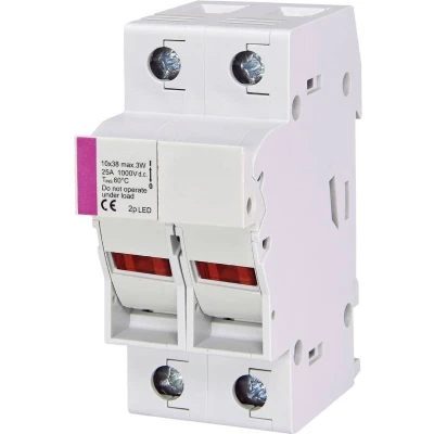 Afbeelding van ETI 002540213 EFH 10 DC 2p LED Zekeringhouder Geschikt voor Buiszekering 10.3 x 38 mm 25 A 1000 V 1 stuk(s)