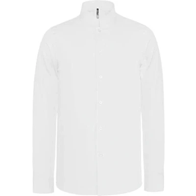 Afbeelding van Luxe Overhemd/Blouse met Mao kraag merk Kariban maat L Wit