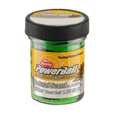 Image de Berkley PowerBait® Natural Glitter Trout Bait 50g Anise Black Spring Green Twist Powerbait