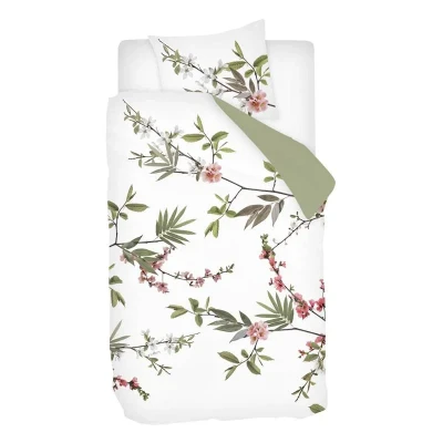 Afbeelding van Snoozing Spring Branch Dekbedovertrek Eenpersoons 140x200/220 cm + 1 kussensloop 60x70 Groen
