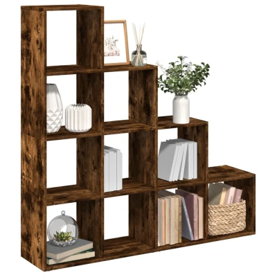 Afbeelding van Kamerscherm / boekenkast 131,5x29x131,5 cm hout gerookt eiken