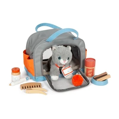 Afbeelding van Small Foot Knuffel Kat met Draagtas en Verzorgingsset