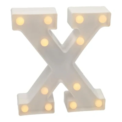 Afbeelding van JANDEI Lichtgevende letters en cijfers, warm licht, decoratie milieu, bedlampjes, vitrines, bruiloften, verjaardagen, feestjes. Werkt op AA batterijen niet inbegrepen (Brief X)