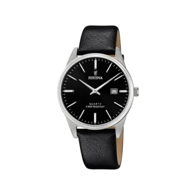 Afbeelding van Festina Herenhorloge analoog kwarts met leren band F20512/4, riem, Meerkleurig, riem