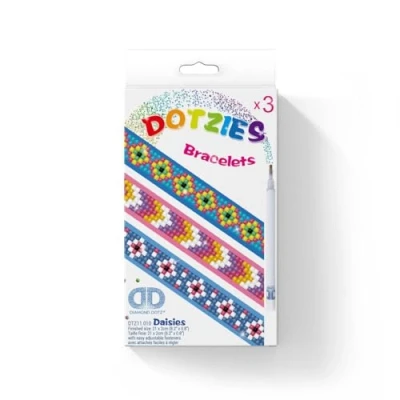 Afbeelding van Diamond Painting Armbandjes Kinderen/Volwassenen DTZ11.010 Dotz® Bloemetjes Ronde steentjes Volledig pakket
