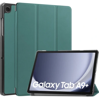 Afbeelding van iMoshion Tablet Hoes Geschikt voor Samsung Galaxy Tab A9 Plus Trifold Bookcase Donkergroen