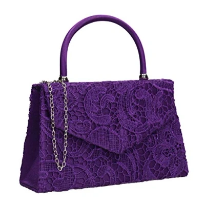 Afbeelding van SWANKYSWANS Kendall Clutch voor dames, elegant, kant, paars (paars)