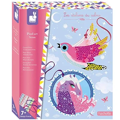 Afbeelding van Janod Les Ateliers Du Calme Creatief Pakket Pixel Lovely Decoraties Diamond Painting Kleine 5 Decoratieve Stickers Om Af Te Werken Met 1500 Minikristallen Geschikt Vanaf 7 Jaar